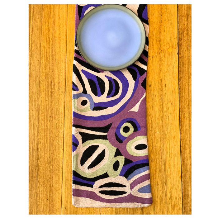 Table Runner Wool Chain Stitch Anmanari Brown ABR836 - Better World Arts