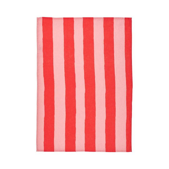 Tea Towel Linen Red Stripe - Annabel Trends