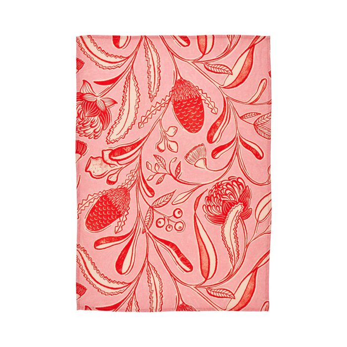 Tea Towel Linen Trailing Natives - Annabel Trends
