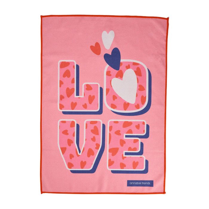Tea Towel Microfibre Waffle Love - Annabel Trends