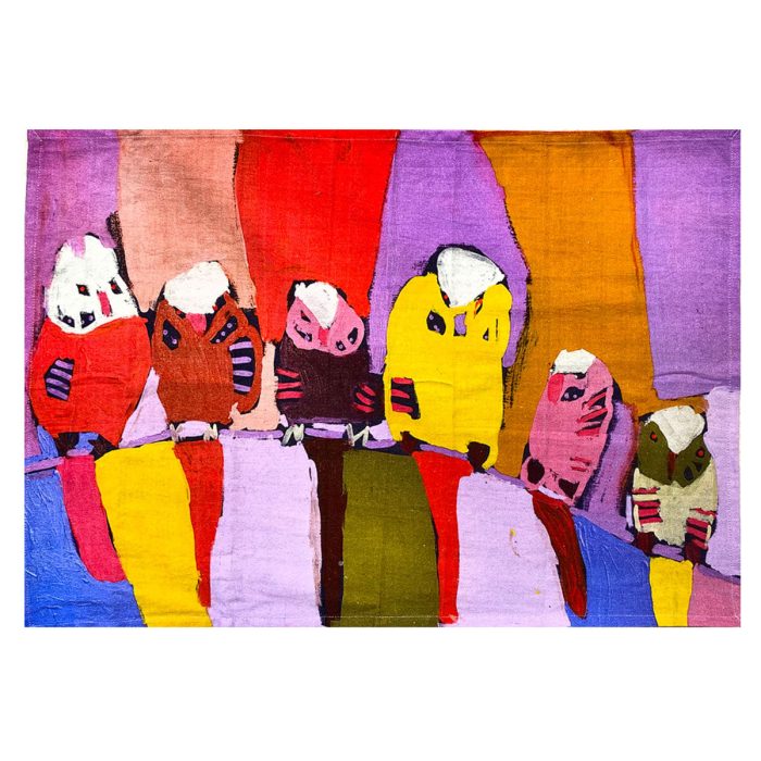 Tea Towel Parrots In Yuendumu KBA661 - Karen Napaljarri Barnes